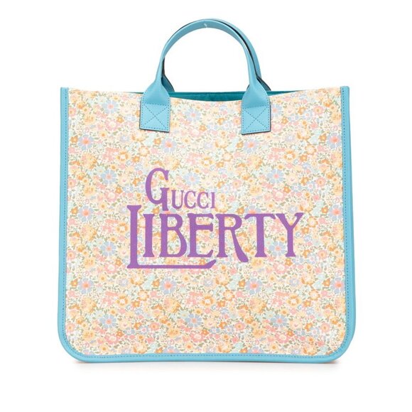 GUCCI Blue Leather Tote Bag - Picture 1 of 12